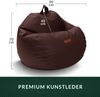 Green Bean® Sitzsack aus Kunstleder mit EPS Perlen Füllung - 90 x 70 cm - Bean Bag - - Dunkelbraun Bild 4