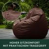 Green Bean® Sitzsack aus Kunstleder mit EPS Perlen Füllung - 90 x 70 cm - Bean Bag - - Dunkelbraun Bild 5