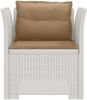 vidaXL 1-Sitzer Sessel mit Kissen Rattan-Look PP Weiß 8011878 Bild 3