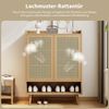 Schuhschrank mit Rattantüren & Push-Open, eiche, 80x35x105 cm Bild 5