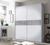 PULS Eleganter Kleiderschrank mit viel Stauraum - Vielseitiger Schwebetürenschrank in Weiß, Bauchbinde Beton - 170 x 195 x 58 cm (B/H/T) Bild 2