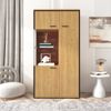 Moderne Vitrine mit LED-Beleuchtung - 150Hcm - Glastür, Mehrzweckregale, 15 Farboptionen, Großer Stauraum, Glasboden, Schaukasten, Präsentationsmöbel, Schrank mit Beleuchtung,Möbel mit Glastür Bild 4