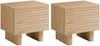 Vente-unique - LUDIMA Bedside table Holz, Platte Beige - B 36,8 cm x H 46,1 cm x L 50 cm Bild 5