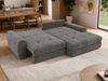 Sofa L-Form ARELIA L mit Schlaffunktion, Wohnzimmer Sofa, Wellenfederung, Sofa mit DL-System - Schenille grob gewebt Dunkelgrau - Links Bild 5