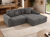 Sofa L-Form ARELIA L mit Schlaffunktion, Wohnzimmer Sofa, Wellenfederung, Sofa mit DL-System - Schenille grob gewebt Dunkelgrau - Links Bild 4