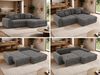 Sofa L-Form ARELIA L mit Schlaffunktion, Wohnzimmer Sofa, Wellenfederung, Sofa mit DL-System - Schenille grob gewebt Dunkelgrau - Links Bild 2