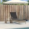 vidaXL Sonnenliege mit Rollen und Auflage Hellgrau Poly Rattan 368313 Bild 3