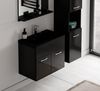 Badplaats Badmöbel Komplettset Montreal 02 60 x 35 cm Schwarz Matt - Badezimmermöbel mit Schwarze Waschbecken und Spiegel Bild 3