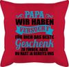 Shirtracer Dekokissen Papa wir haben versucht für dich das Geschenk zu finden - schwarz/blau, Vatertagsgeschenk Kissen Bild 1