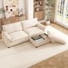 Merax Modulares Cloud-Sectional-Sofa, komfortables Ecksofa für das Wohnzimmer, übergroßes Cloud-Sofa, mit beweglichem Fußhocker, hohe Rückenlehne, Beige, B216 × H82 × T77 Bild 3