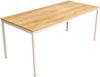 Furni24 Rechteckiger Universaltisch mit laminierter Platte Eiche 180 x 80 x 75 cm, Metallgestell und niveauausgleichs Füßen, ideal im Homeoffice als Schreibtisch, Konferenztisch, Computertisch, Esstisch Bild 2