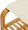 AD. CON Bambus Schuhregal, Schuhregal aus Bambus mit Sitzbank, Schuhbank mit Sitzkissen, Sitzbank 70x30x46 cm Beige Bild 4