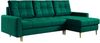 Ecksofa Wohnzimmer - L-form mit Schlaffunktion und Bettkasten - ASTRA - Dunkelgrün Mikrofaser Bild 2
