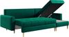 Ecksofa Wohnzimmer - L-form mit Schlaffunktion und Bettkasten - ASTRA - Dunkelgrün Mikrofaser Bild 4