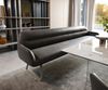 Esszimmerbank Taya-Flex 300 cm Mikrofaser Anthrazit Vintage Kufengestell flach Effektfinish Titan Taschenfederkern Bild 1