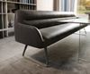 Esszimmerbank Taya-Flex 300 cm Mikrofaser Anthrazit Vintage Kufengestell flach Effektfinish Titan Taschenfederkern Bild 5
