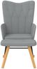 vidaXL Schaukelsessel mit Hocker Hellgrau Stoff 327622 Bild 3