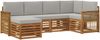 vidaXL Ecksofa Set mit Kissen 5 pcs Natürlich und Hellgrau 3384567 Bild 2