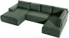 Vente-unique - AMELIA Sofa SamtStoff Grün - B 195 cm x H 85 cm x L 349 cm Bild 5
