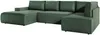 Vente-unique - AMELIA Sofa SamtStoff Grün - B 195 cm x H 85 cm x L 349 cm Bild 3