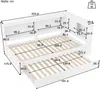 Stauraumbett mit LED-Beleuchtung, Gästebett, Lattenrost, Regal, Steckdose, USB und Type-C Anschluss, 90x200 cm, Einzelbett, Holzbett Bild 5