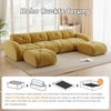 Sofa Modulsofa in Gelb aus Chenille, rahmenlos, 4-Sitzer mit 2 Hockern, flexible Wohnlandschaft,76x358x171 cm Bild 5