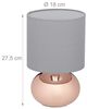 Relaxdays Runde Tischlampe, mit Touchfunktion, Eisen, Baumwolle, Kunststoff, Ø 18x27,5 cm Bild 4