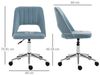Vinsetto Bürostuhl Drehstuhl Schreibtischstuhl Höhenverstellbar 360° drehbar Jakobsmuschel-Form mit Nahtlinien-Design Schaumstoff Samtartiges Polyester Blau 49 x 54 x 79-91 cm Bild 3