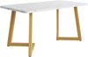 Luxustisch Marmoroptik 75cm×117cm×68cm, Beistelltisch mit goldfarbenen Eisenbeinen, MDF-Tischplatte in eleganter Marmor-Optik Bild 4