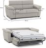 Dmora 2-Sitzer Schlafsofa Fisciano, Schlafsofa fürs Wohnzimmer, gepolstert, abnehmbar, 100 % Made in Italy-Qualität, 205x95 h100 cm, Beige Bild 3