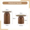 Flieks Runder Glas-Couchtisch 2 Set, Ø50 + Ø40 cm mit Sockel, moderner Wohnzimmertisch aus gehärtetem Glas & Metall, Braun Bild 4
