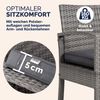 CASARIA® Balkonmöbel Set Wetterfest 4 Personen Grau Bild 4