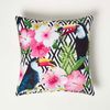 Homescapes Dekokissen Gartenkissen Tukan mit Blumen – 2er-Set Outdoor Kissen 45 x 45 cm Bild 3