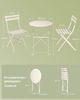 SONGMICS Balkonmöbel 3-teilig, 1 Klapptisch mit 2 Stühlen, Gartenmöbel-Set, aus Stahl, für Balkon, Terrasse, beige Bild 5