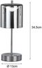 LED Tischleuchte, Metall, Glas Akku, Dimmbar, H 34,5 cm Bild 4
