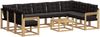 vidaXL Outdoor-Sofagarnitur mit Kissen 10 pcs Weiß und Schwarz 3389878 Bild 2