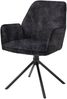 byLIVING Esszimmerstuhl 2er Set Blair / Vintage-Samt anthrazit / Gestell Metall schwarz / Sitzschale 360° drehbar / Esszimmerstuhl / Wohnzimmerstuhl / B 57, H 89, T 61 cm Bild 2