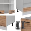 Eckküche R-Line Goldkraft Eiche/Weiß 287 x 60 cm AP Marmor Vicco Bild 5