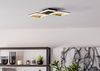 EGLO LED Deckenleuchte Calliera, dimmbare Wohnzimmerlampe, moderne Deckenlampe aus Metall in Schwarz Messing, energiesparend, neutralweiß, 2500 Lumen, 59,5 x 31 cm Bild 5