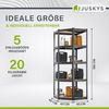 Juskys Eckregal Lageregal Corner Basic 180 x 70 x 40-70 cm | 875 kg | 5 Böden | Metall verzinkt | Schwerlastregal Steckregal Kellerregal Grau Bild 2