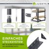 Juskys Eckregal Lageregal Corner Basic 180 x 70 x 40-70 cm | 875 kg | 5 Böden | Metall verzinkt | Schwerlastregal Steckregal Kellerregal Grau Bild 4