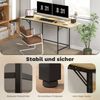Schreibtisch Faltbar 170-100cm Mit Rückbrett - Flexibler Computertisch Mit Holzoptik Und Metallrahmen, Kippschutz Bild 3