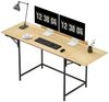 Schreibtisch Faltbar 170-100cm Mit Rückbrett - Flexibler Computertisch Mit Holzoptik Und Metallrahmen, Kippschutz Bild 5