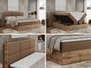Boxspringbett mit Kopfteil und Topper, Polsterbett - ALBERO 2 - 140 x 200 cm - Braun Kunstleder - H3 Bild 2
