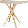 Ragaba kleiner halbrunder Esstisch, MDF & Massives Eschenholz, 90x45 cm, Braun Beige Bild 2