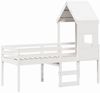 vidaXL Hochbett mit Dach Weiß 90x200 cm Massivholz Kiefer 3282014 Bild 3