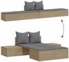 vidaXL Doppel-Sonnenliege mit Auflagen Beige Poly Rattan 368392 Bild 3