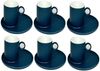 Elegante Kaffeetassen 12-teilig aus Porzellan mit Unterteller - 220 ml Blau Bild 2