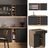 Singleküche R-Line Anthrazit Landhaus/Goldkraft Eiche 160 cm , AP Marmor Vicco Bild 2
