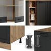 Singleküche R-Line Anthrazit Landhaus/Goldkraft Eiche 160 cm , AP Marmor Vicco Bild 5